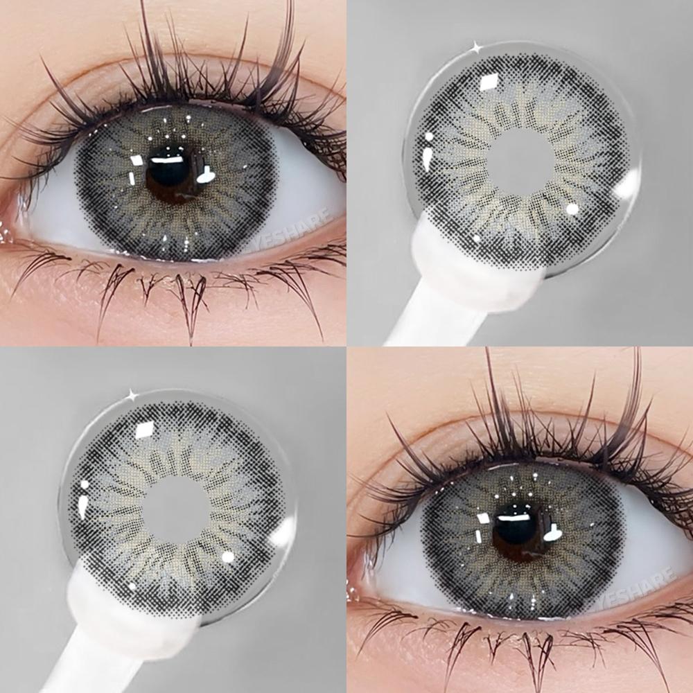 Eyeshare 1 Pair Miki Brown Contact Lenses Colored Lens Soft Contacts With Case Yearly Makeup