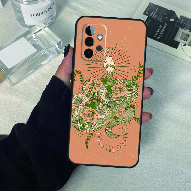 Snake Flower Case For Samsung Galaxy A06 A16 A26 A36 A56 A53 A32 A52 A33 A13 A55 A35 A15 A14 A34 A54 A17