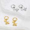 Cross-Border Christmas Reindeer Pendant Earrings - Cute Animal Studs In Stainless Steel