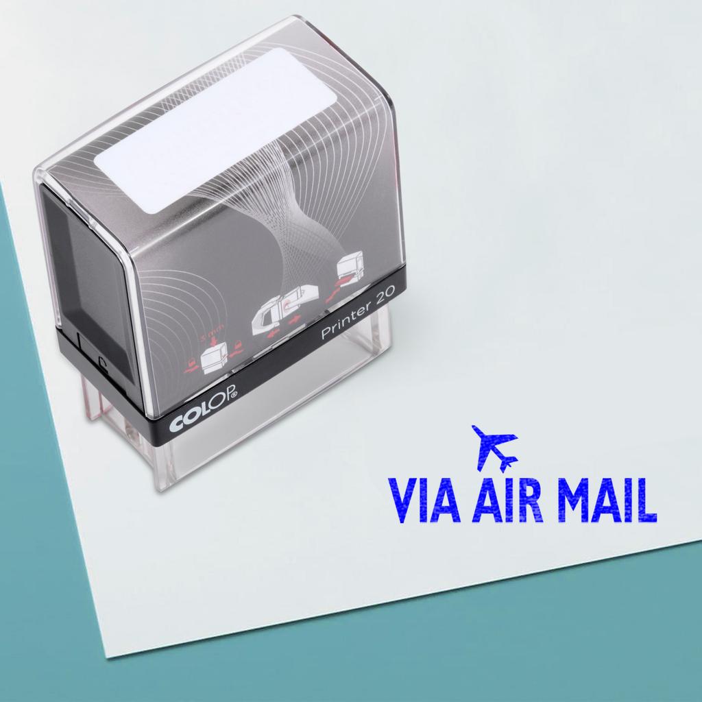 VIA AIR Mail Self Inking Rubber Stamp Custom Colop Office Stationary P20 Mini Stamper
