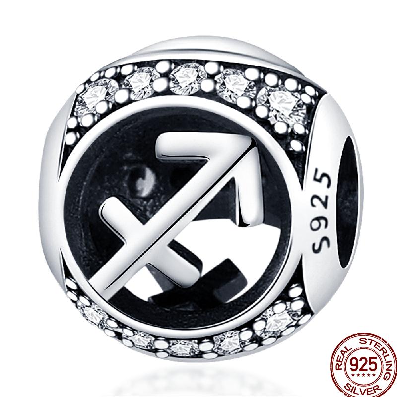 Copper 12 Constellation Series Charms Constellation Pendant Suitable For Pan Original Bracelet Diy Jewelry Gift