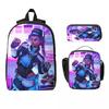3Pcs Sombra Overwatch Theme School Bags Set for Boy Girl Pencil Boxes Backpack Sets with Lunch Box For School Students Knapsack