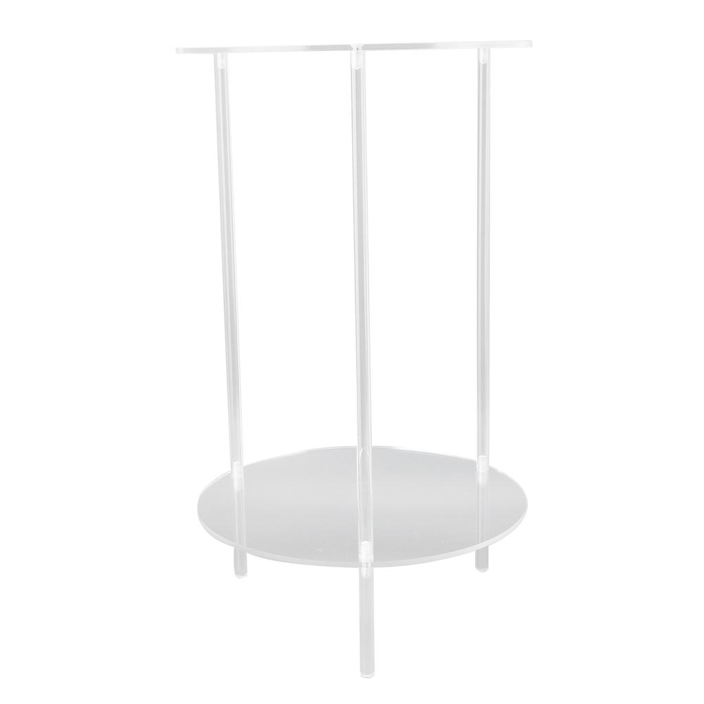 Clear Acrylic Side Table 2 Tier Round Top Nightstand Small Modern End Table for Living Room Bedroom