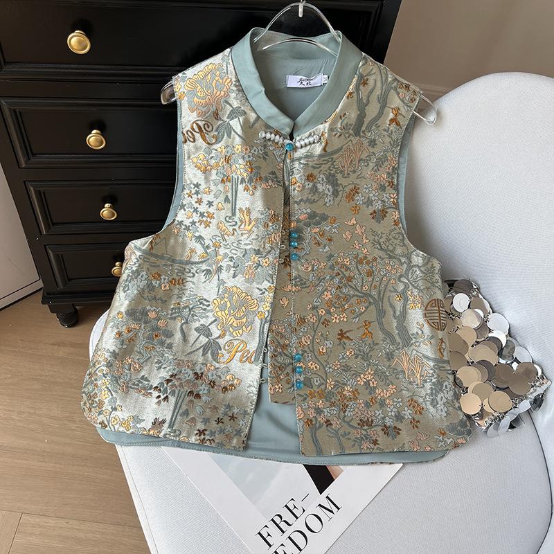 

Кнопочный жилет без рукавов женский жилет высокого класса женский маленький жилет XXXL [Recommended 138-75kg]