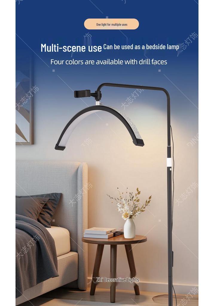 24-inch Half-Moon Beauty Lamp for Salon: Ideal for Face, Embroidery Tattoo, Eyelash Extensions, and Nail Art.
