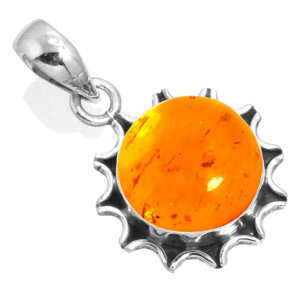 925 Sterling Silver Pendant Women Gemstone Handmade Jewelry Thanksgiving Gift Amber Amethyst Black Onyx Carnelian Garnet Quartz Green Onyx Gold Stone