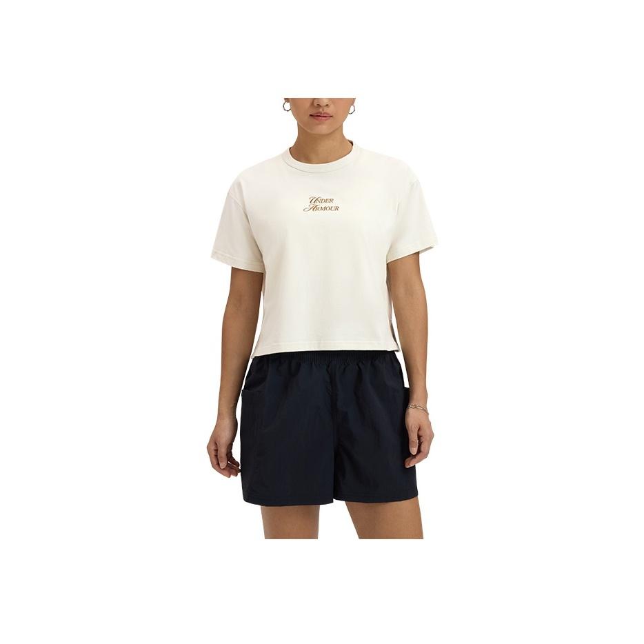 Under Armour Casual Series Sports Club Loose Breathable Round Neck Pullover Short Sleeve Drop Shoulder T-Shirt Women T-Shirt Rock 6006016-279