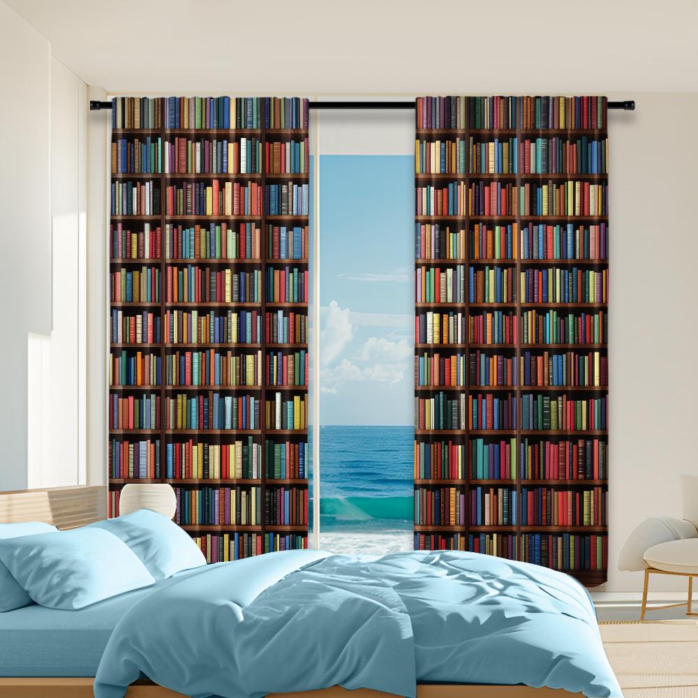 

Set Of 2 Versatile Polyester Transparent Curtains Home Decoration Bookshelf Use Bedrooms Living Rooms Curtain Perfect For Sitting Room W100*H70(CM)-Grommet top&2PCS