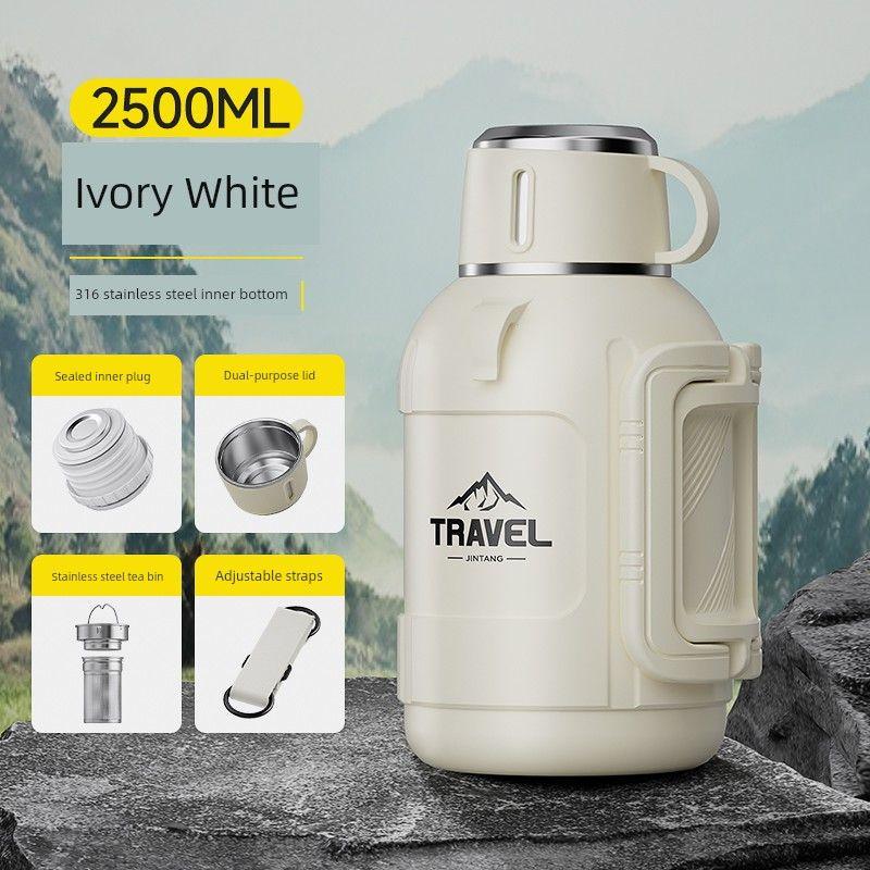 Short Stout Large Capacity Vacuum Cup Tea Water Separation Teapot 316 Stainless Steel Water Kettle Outdoor Car Kettle