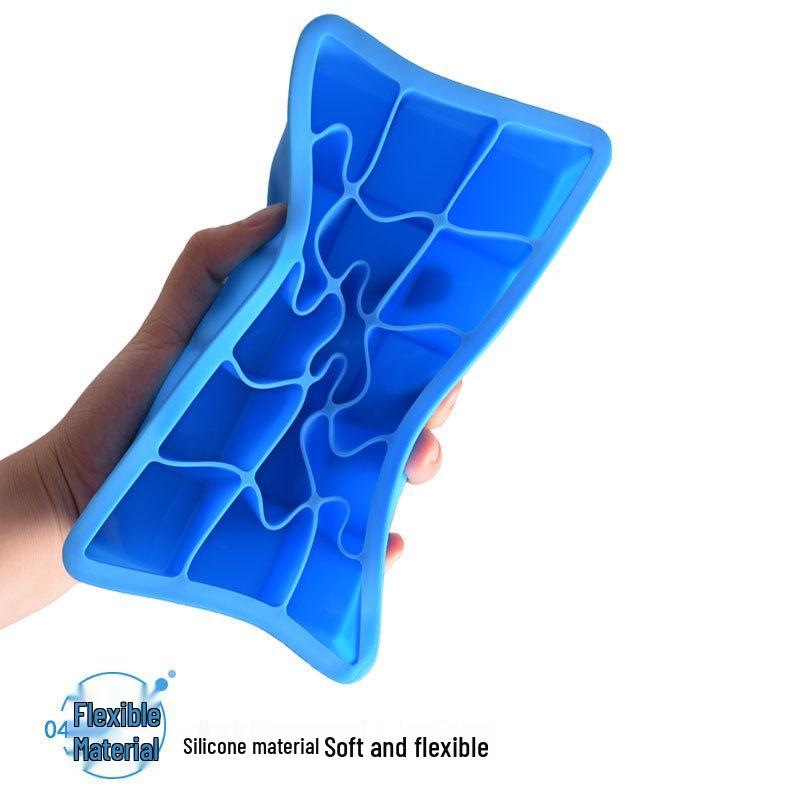 15-Cavity 3D Square Silicone Ice Cube Mold with Lid