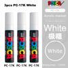 Posca Weißer Marker Pinsel, Permanent Wasserfest Ausbleichsicher Hochglänzend Markierstifte - Felsmalerei/Stofffarbe/Schuh Graffiti/Postergestaltung