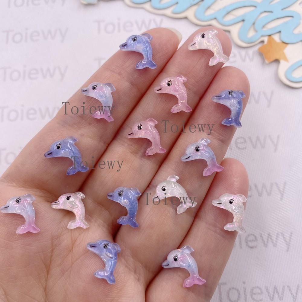 50pcs Resin Mini Colorful Mermaid Tail Shell Starfish Seahorse Conch Flatback Rhinestones Figurine Nail Art DIY Scrapbook Crafts