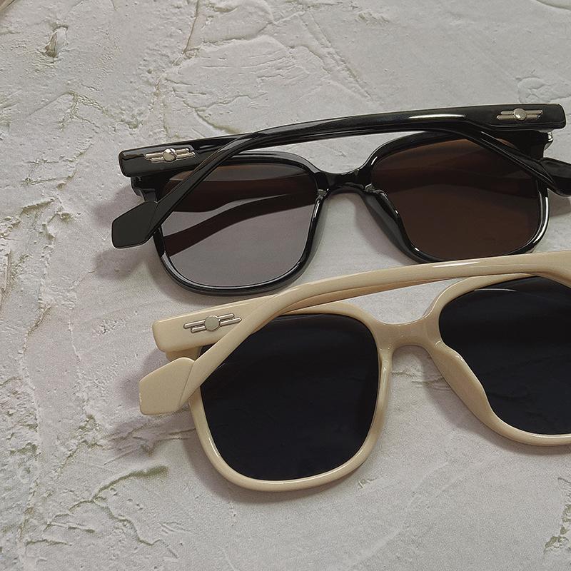 Fashion Brown Rice Nail Sunglasses Personalized Retro Box Ins Style Sunglasses Women'S Big Face Glasses Men'S Tide