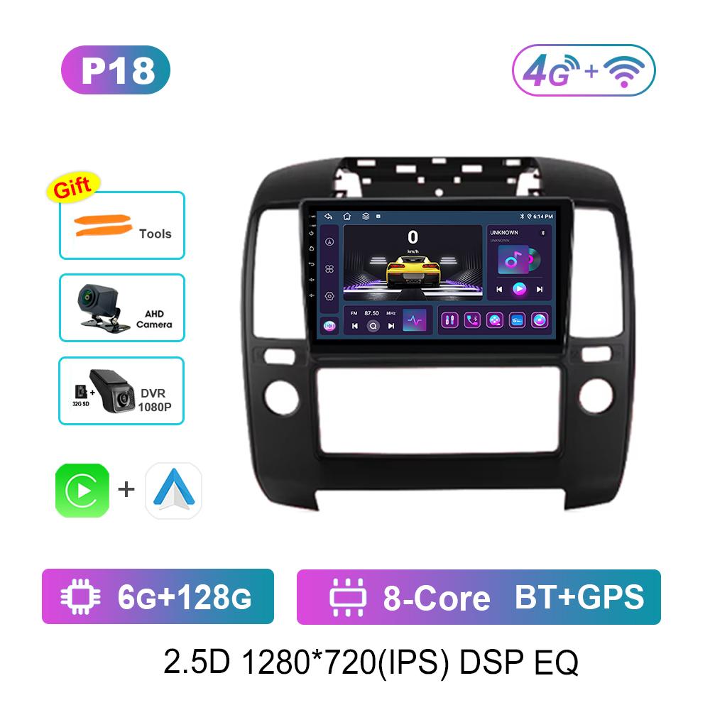 Bluetooth 9'' for NISSAN NAVARA 2006 - 2012 Android OS GPS Car Video Multimedia Player Auto Tools WiFi IPS Screen 4G Cooling Fan
