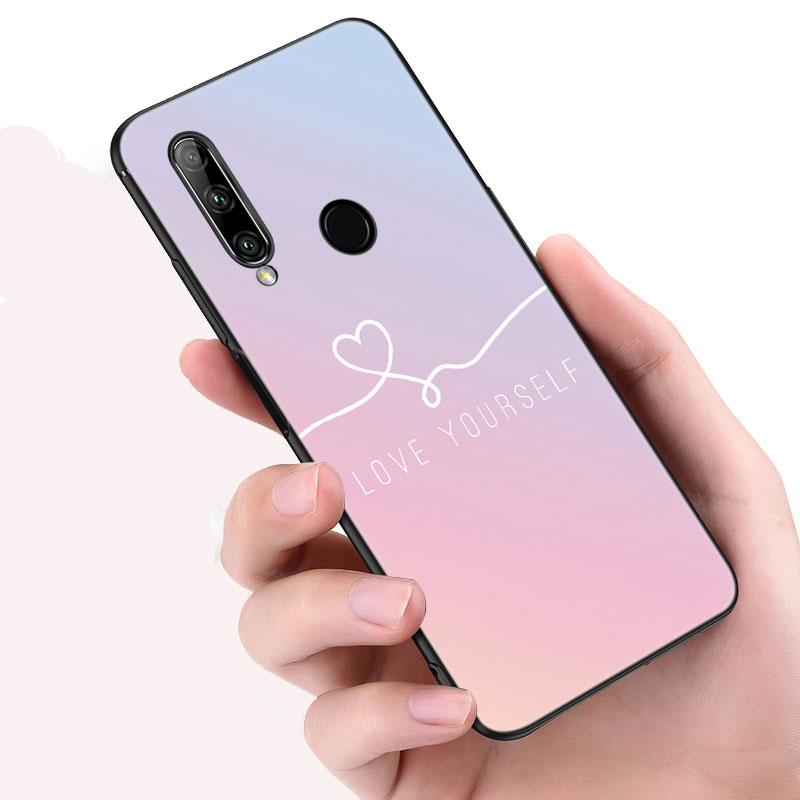 Love Yourself Flower Case For Huawei Honor 10X Lite 7A 7S 8A 8S 8C 8X 9A 9C 10i 20i 30i 20S 20E 9X Pro 10 8 Lite Black Cover