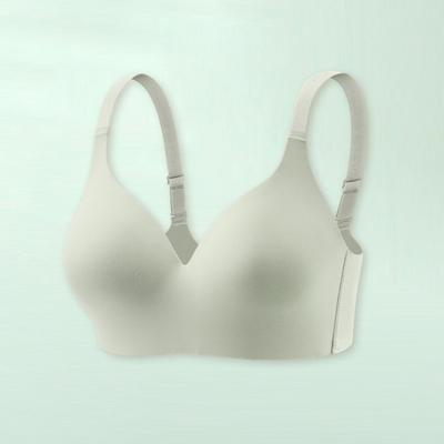 Women Bra Adjustable Shoulder Strap Push-up Anti-snagging Solid Color Full Coverage Wire-free