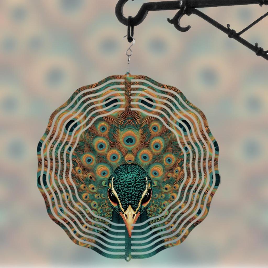 360 Degree Rotating Metal Wind Chime for Garden Decor Perfect Gift for Friends Spring Summer Fall Winter Home Decoration 25.4cm