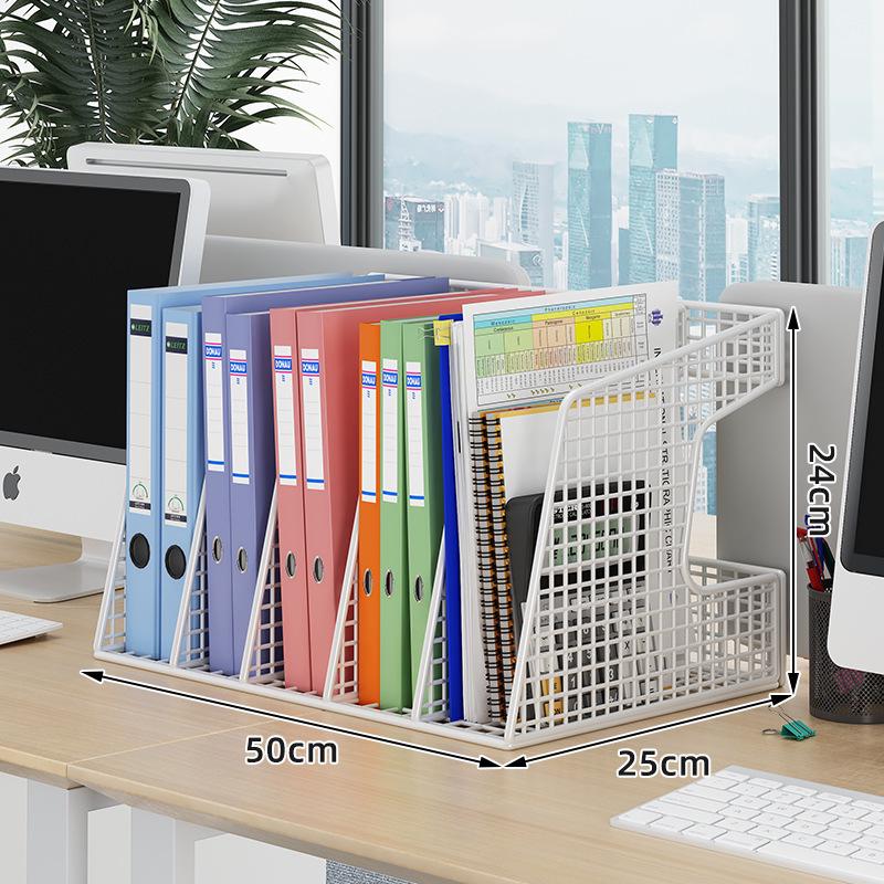 Metal Desktop File Holder Storage Rack: Complete Set for Office Organization