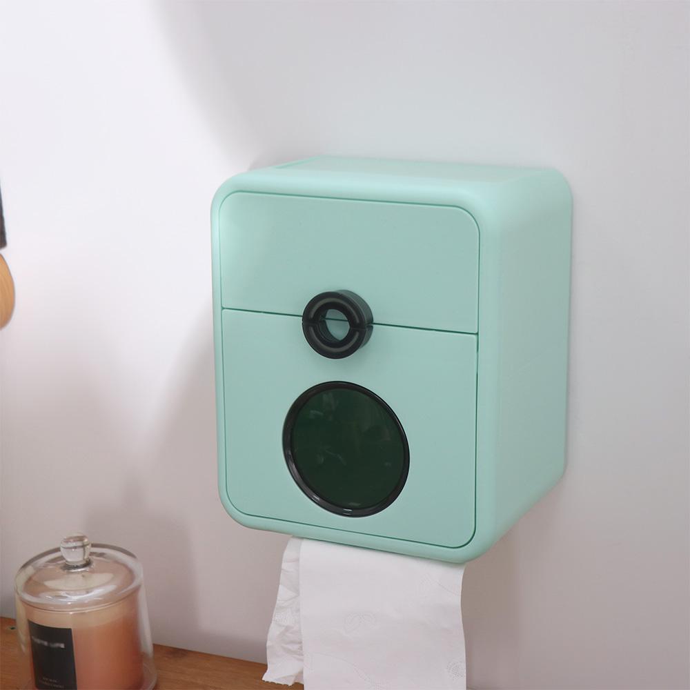Punch Free Double Layer Tissue Box Wall Mounted Paper Towel Box Toilet Paper Storage Box  Kitchen