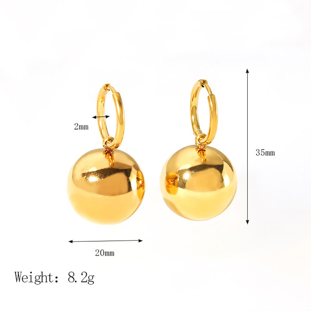 Yori Trendy Ball Pendant Earrings Stainless Steel Fashion Charm PVD Jewelry Gold Color Bijoux Waterproof Jewelry for Women
