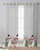 Christmas Ball Snowman Elk Christmas Tree Snowflake Gray Sheer Curtains Room Decor Window Curtain Kitchen Tulle Voile Curtains