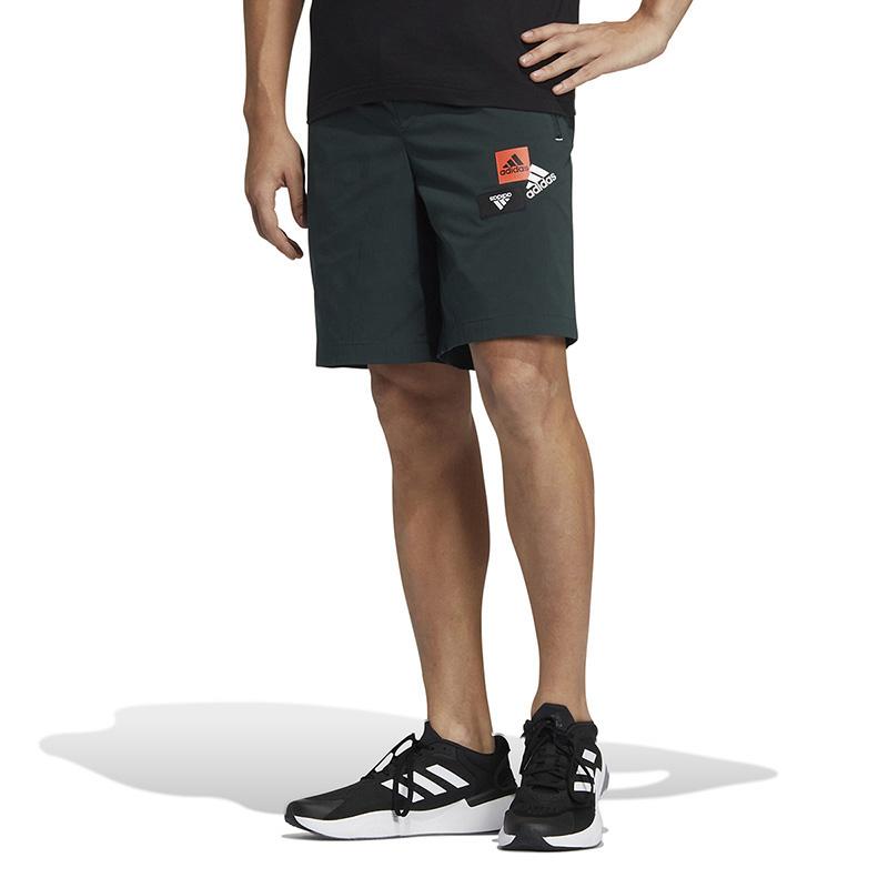 Adidas Logo Print Woven Breathable Sports Shorts Men Bottoms Green HM2973