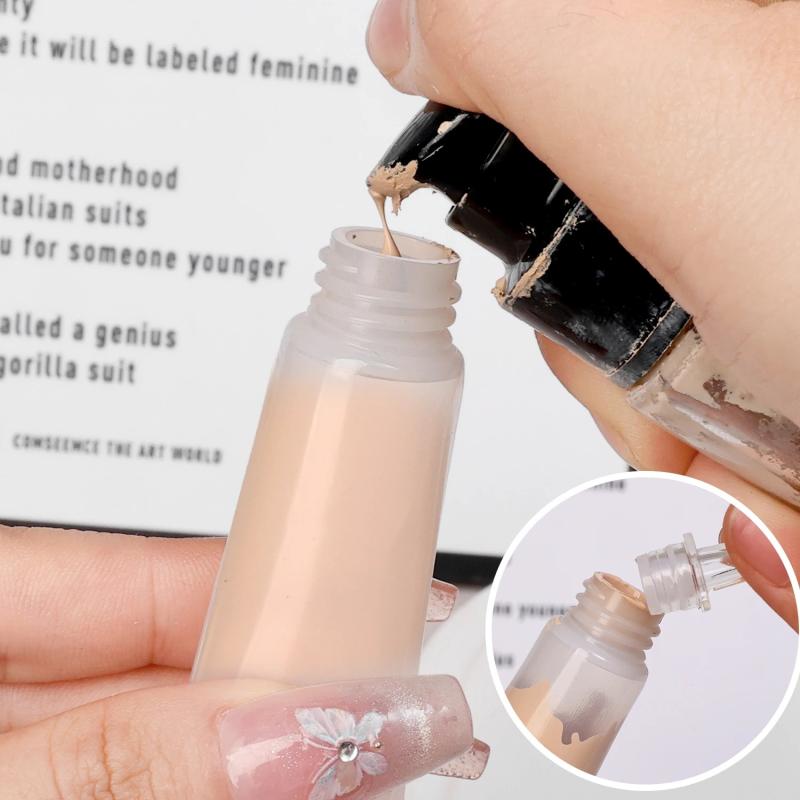 1/5Pcs Refillable Bottles With Cap Empty Dropper Bottle Transparent Plastic Foundation Cream Travel Cosmetic Sample Containers