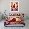 Winter Scenery with Cardinal Trio Kid's and Adults' Bedroom Decor, Exquisite Three-piece Bedding Set Gift
