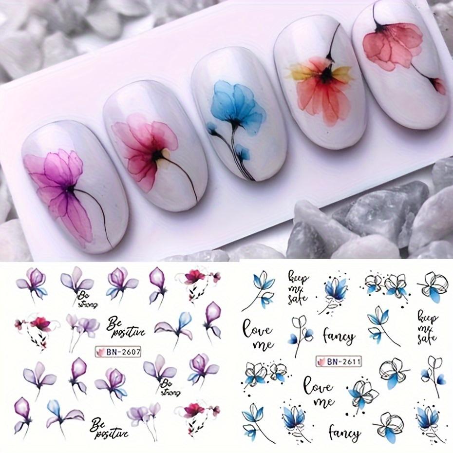 Nail Sticker Flower Water Transfer Nail Decal Wraps Nail Art Tips Manicure Decor