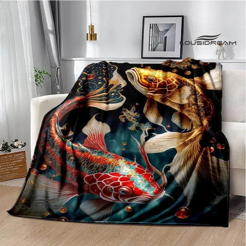 3D Fish Cute Printed Blankets Warm Flannel Blankets Soft and Comfortable Blanket Bed Linings Blankets for Beds Birthday Gift