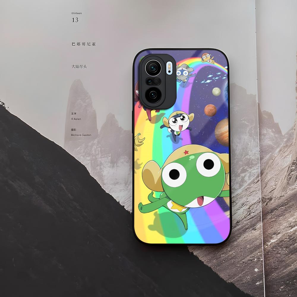 Cartoon Keroro Gunsou Frog Phone Case Tempered Glass For Xiaomi 15 14 12 Lite Pro 13 11t Lite POCO M6 M5 X6 X5 X3 F5 F6 Pro Cove