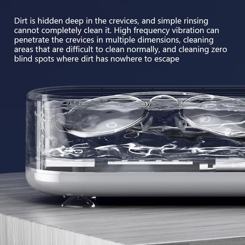 Ultrasonic Cleaner Wireless Glasses Cleaning Machine Eyewear Watch Jewelry Braces Cleaner Vibration Cleaning Box Removing Stains