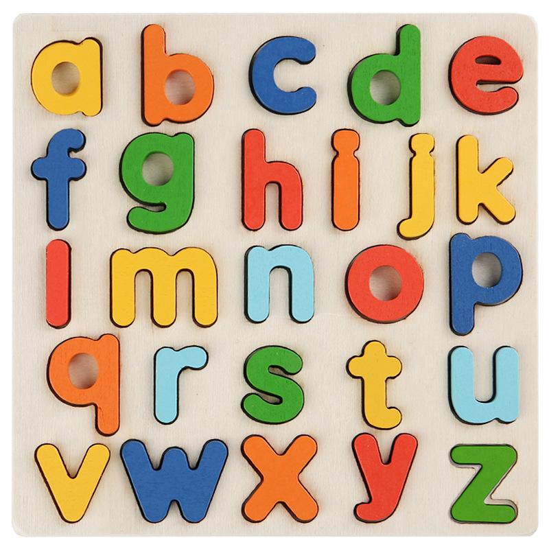 Wooden Montessori Numbers Alphabet Geometry Pairing Puzzle Puzzle Early Childhood Education Building Block Children'S Educational Cognitive Toys