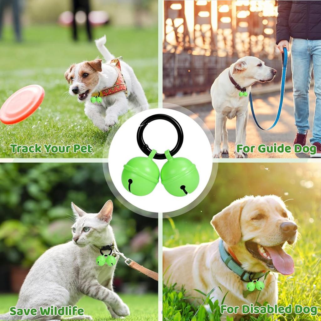 Dog Collar Bell, Loud Cat Bells for Collar, Glowing Pet Tracking Bell with Durable Copper Design, Night Light Reflective for Wildlife Protection