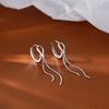 Fashionable And Creative Silver Color Knotted Earrings Suitable For Men And Women Simple Tassel Chain Earrings Daily Jewelry Gifts