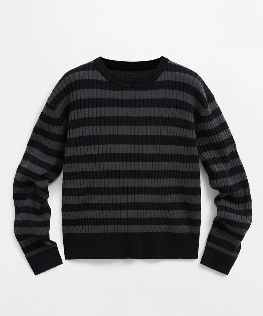 LMOOD Dean Stripe Knit Charcoal Black