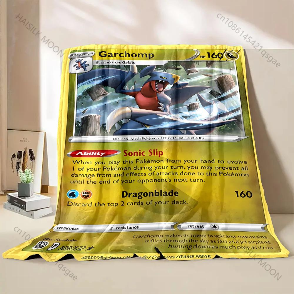 1PC Pokemon Card G-Garchomp Printed Blanket for Home Travel Soft Comfortable Blanket for Adults and Children Luxury Gifts