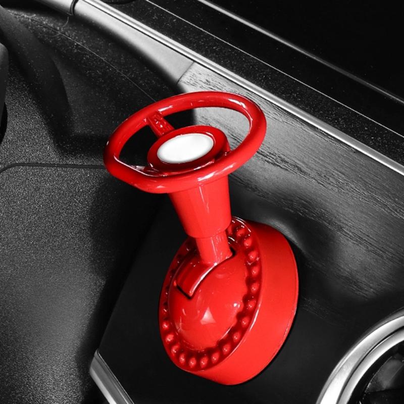 Metal 3D Steering Wheel Pattern Push Start Button Cover For Cars With 3 Color Option Universal Fit Easy Installation