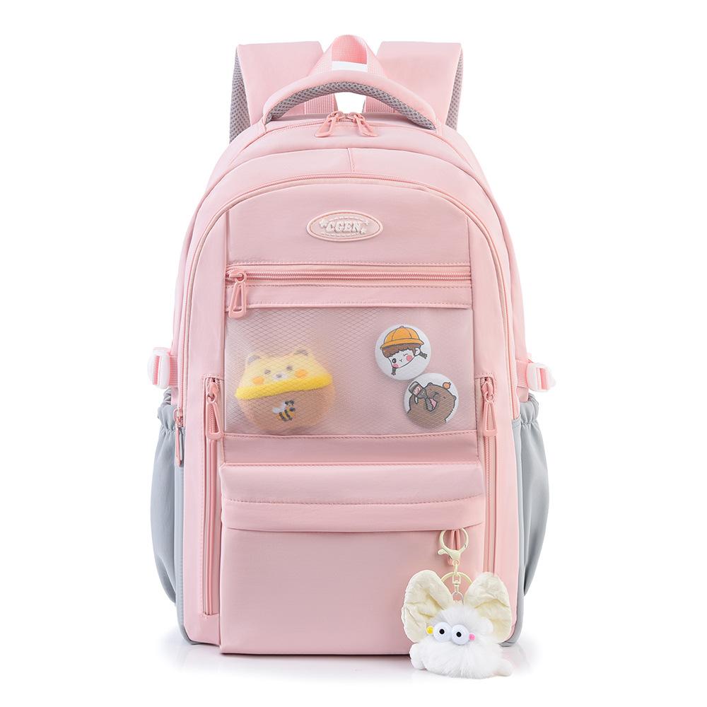 Schoolbag Schoolbag for Female Junior High School Students, High-value Transparent Pain Bag, Cute Primary School Backpack, Large Capacity 