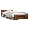 VidaXL Bed Frames and Drawer Smoked Oak 90x200 Cm Engineered Wood, Bed, Storage Bed, Single Bed Frame, Bed 3280801