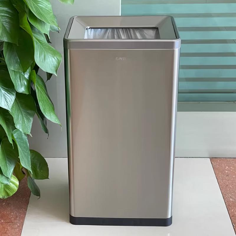 GuaiKeAi 50L Stainless Steel Open-Top Trash Can