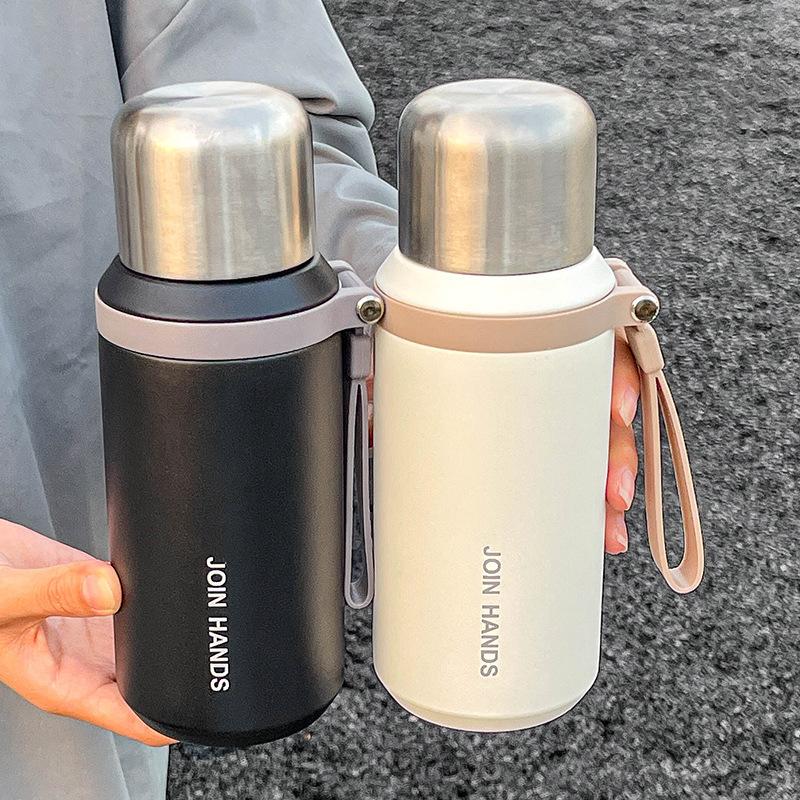 316 Stainless Steel Thermos Cup for Girls, Simple Direct Drinking Water Cup for Sports Boys, Tea Cup with Tea Compartment