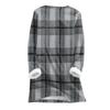 Women's Fashion Plaid Print Round Neck Long Sleeve Plush Winter Warm Pullover Top