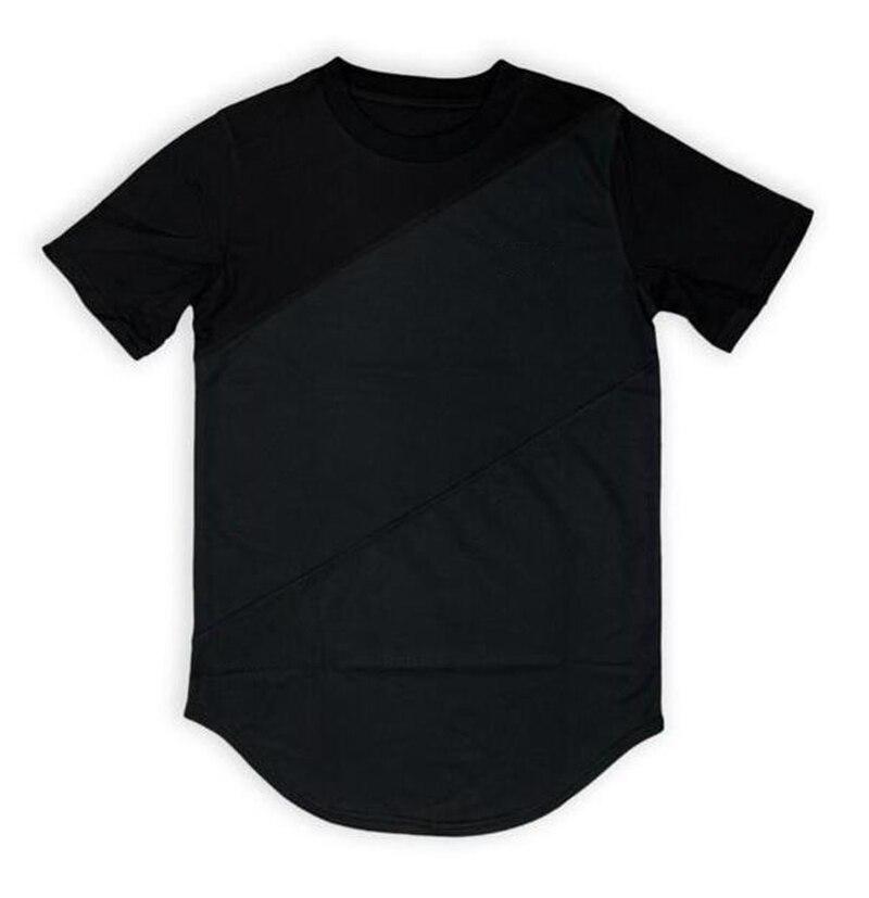 Muscleguys Mens Soild Long T-Shirt Muscle Brand Fitness Bodybuilding Workout Clothes Man Cotton Blank Man T Shirt Men Tops