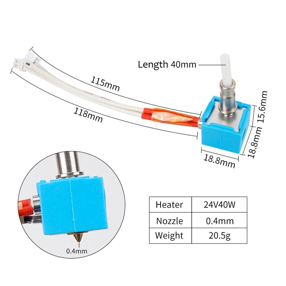 24V40W Replacement Hotend 1.75mm Filament Extruder Head 3D Printer Hotend for Anycubic Kobra