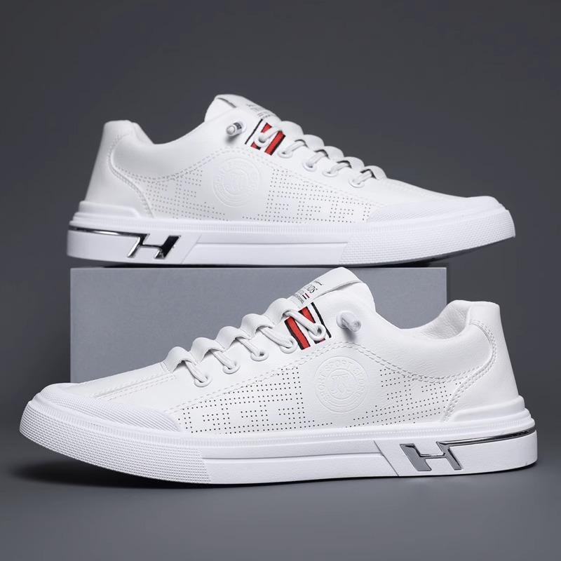 Men's Shoes 2025 New Summer Casual Little White Board Shoes Breathable and Versatile One-pedal Leather Shoes Men's Sports White Shoes Trendy Shoes