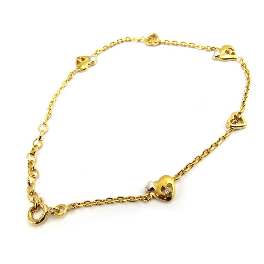 Altesse [G2452] - 2 Tone 'Love' Gold Plated Bracelet