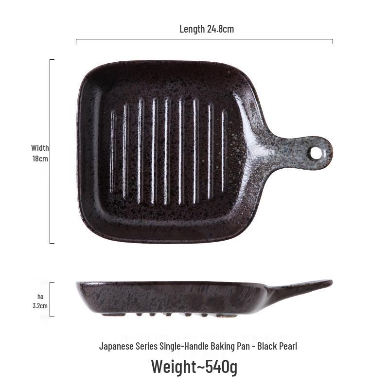 ZISIZ Teller mit Keramikgriff im japanischen Stil, 9 Zoll