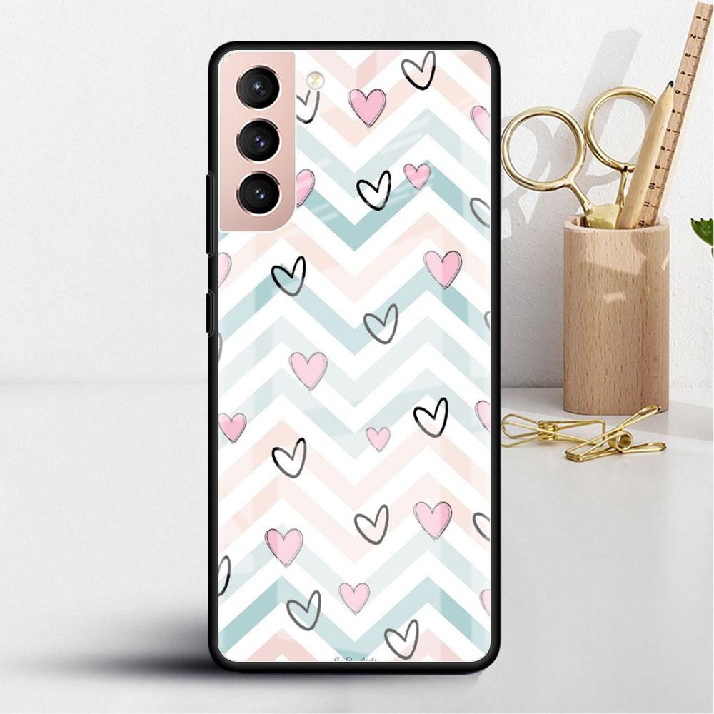 LIEBE Herz Glas Hülle Für Samsung Galaxy S22 S20 FE S21 Plus Handyhülle S10 5G S9 Note 20 Ultra 10 Lite Hülle