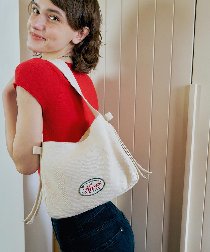Heeari Lily Ribbon Tote Bag_Ivory